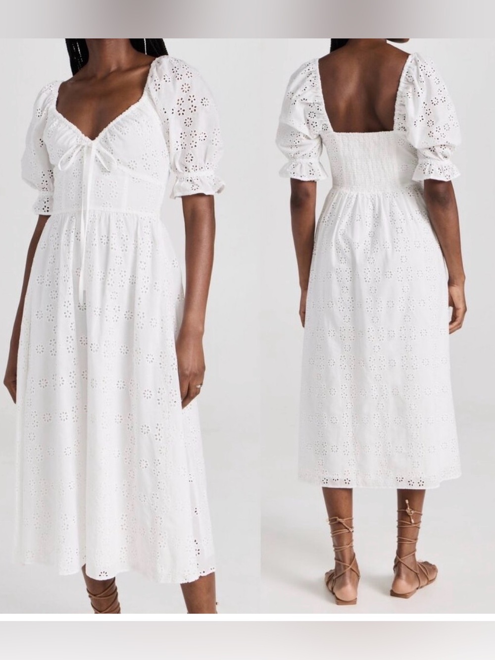 HILL HOUSE Ophelia eyelet midi dress